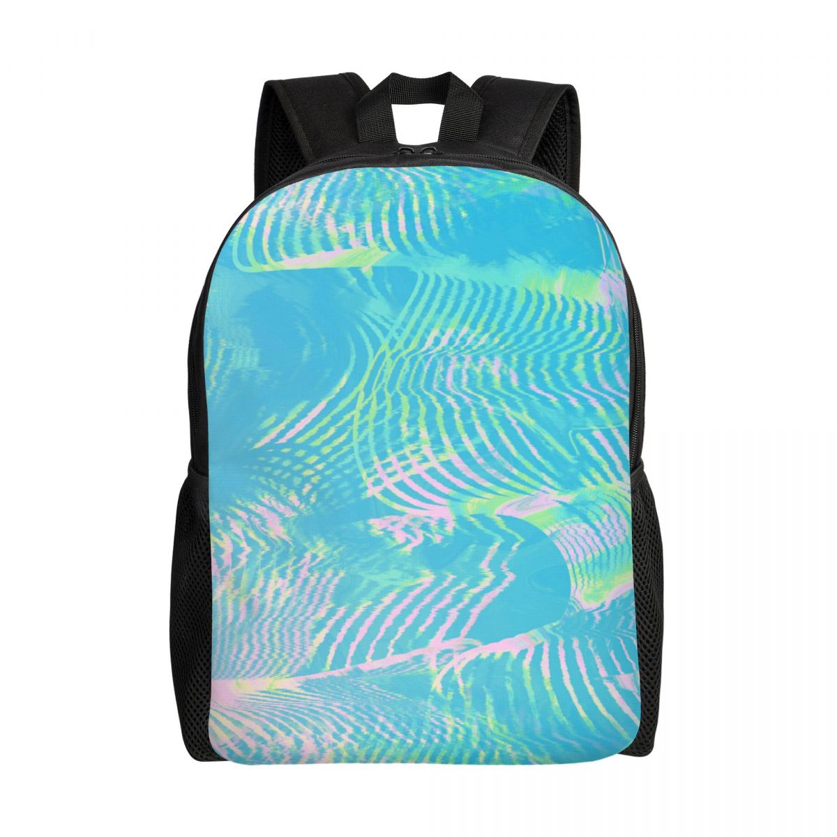 Laptop Accessories For Students - Custom Wave-green Abstract Texture Backpack for