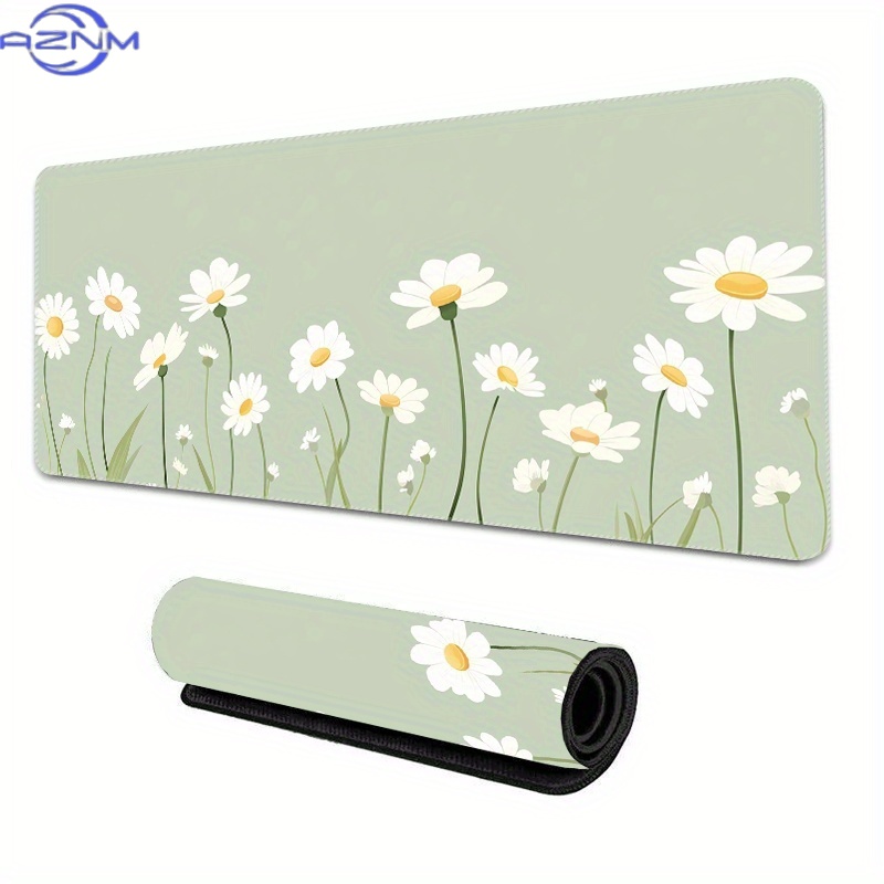 Laptop Accessories Officeworks - Large Keyboard Green Flower Mouse Pad