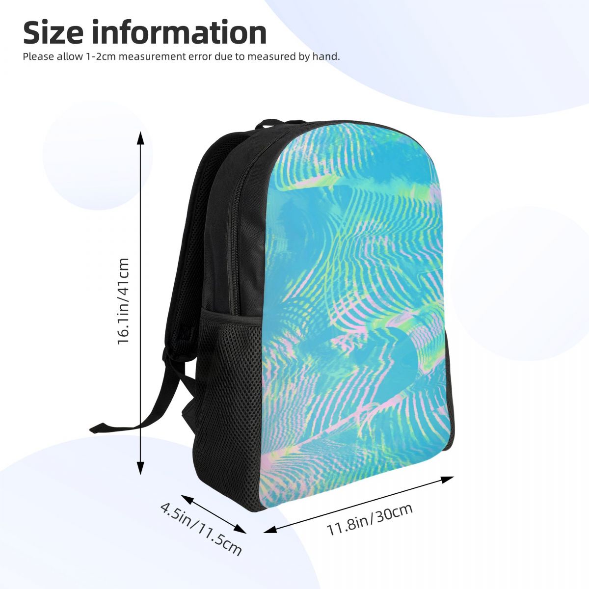 Custom Wave-green Abstract Tex - Laptop Accessories For Students ulasan dan harga