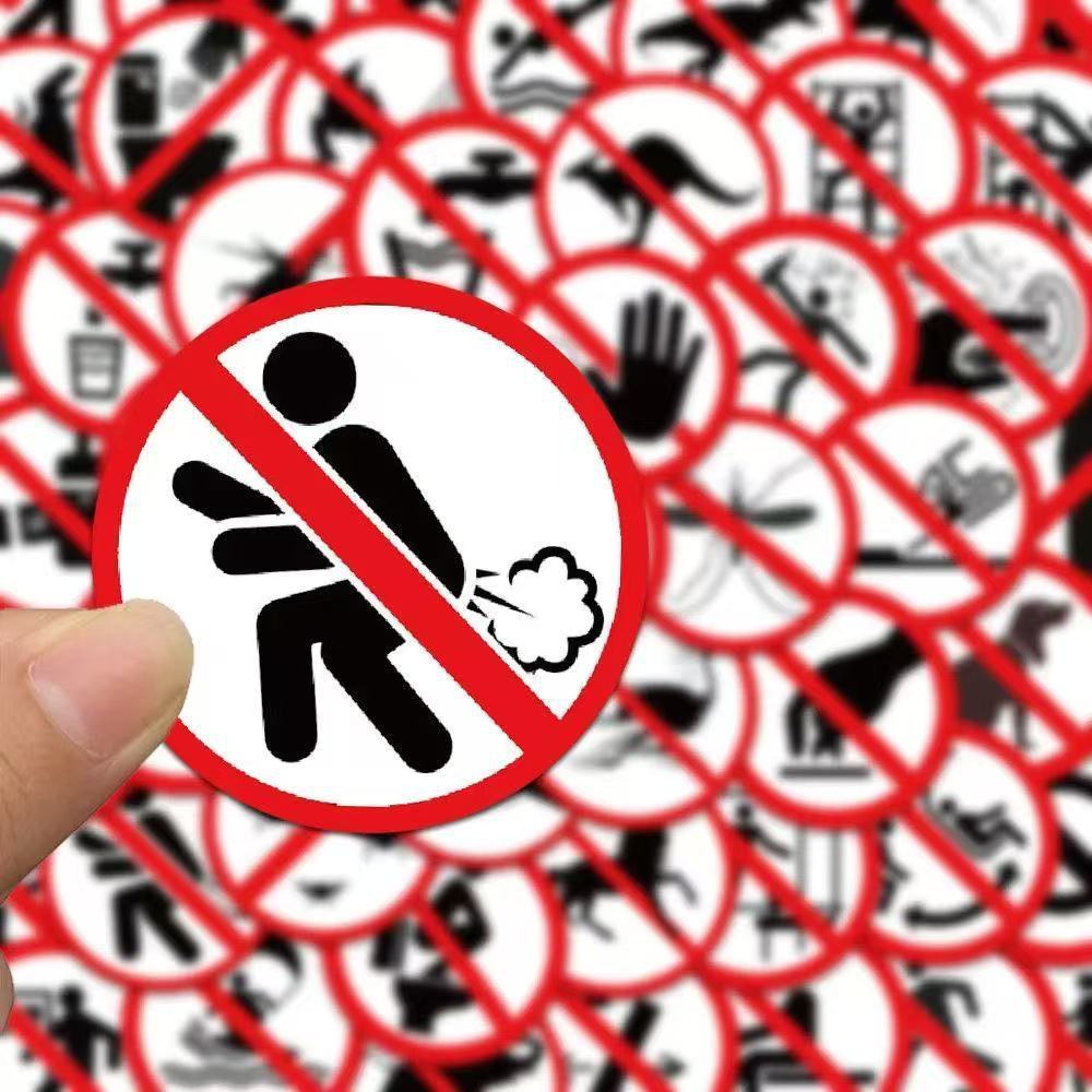 Funny Prohibition Symbols Stic - Laptop Electronics Accessories ulasan dan harga