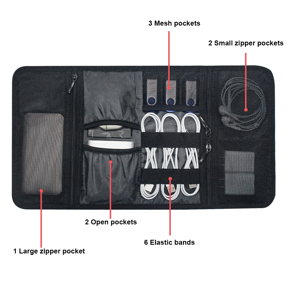 Tech Organizer Bag Cable Stora - Cable Management Bag ulasan dan harga