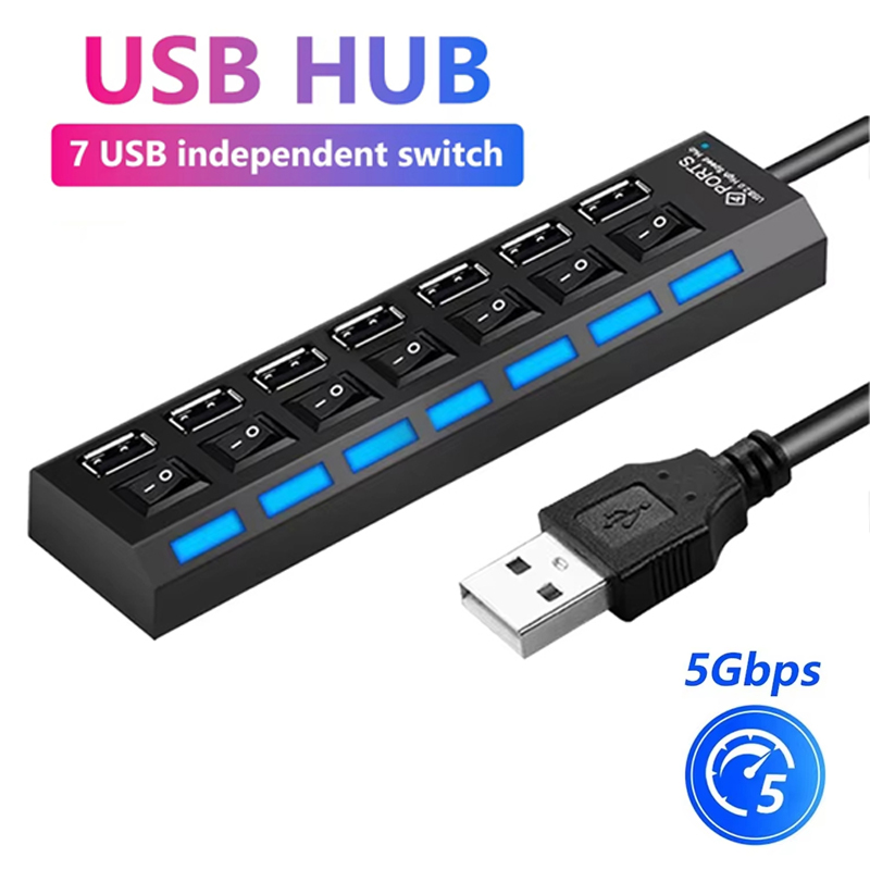 7 Port USB 2.0 Hub Splitter Fo - Laptop Accessories Wholesale ulasan dan harga