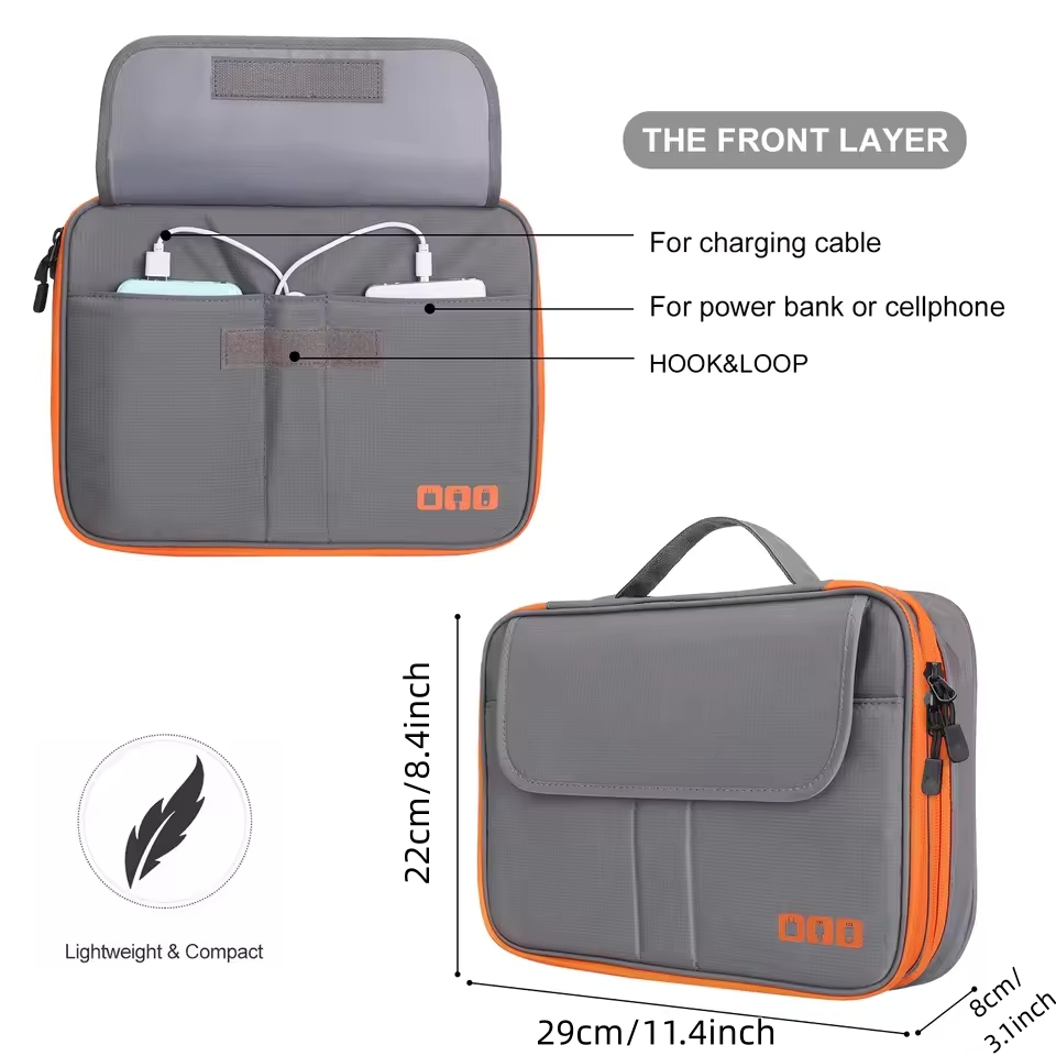Travel Double Layer Digital St - Cable Management Bag ulasan dan harga