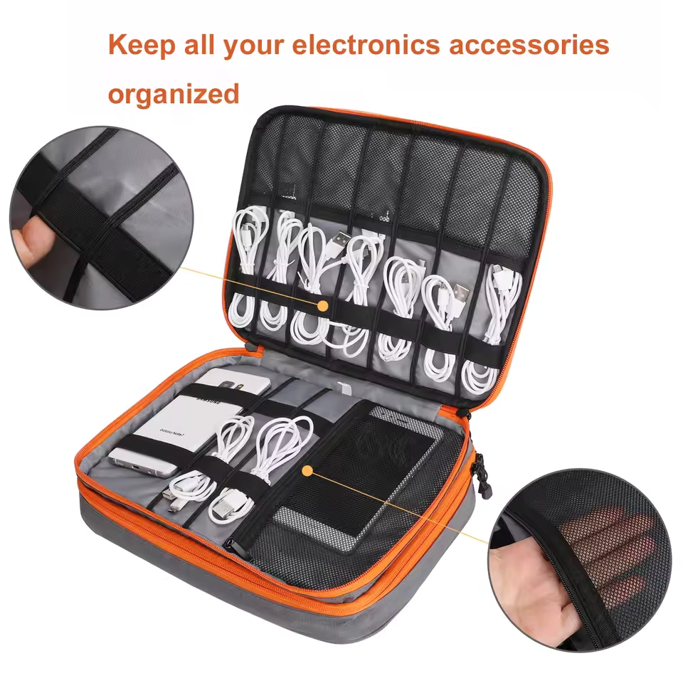 Travel Double Layer Digital St - Cable Management Bag ulasan dan harga